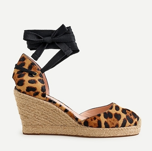 J. Crew Shoes - J. Crew | leopard calf hair espadrille wedges